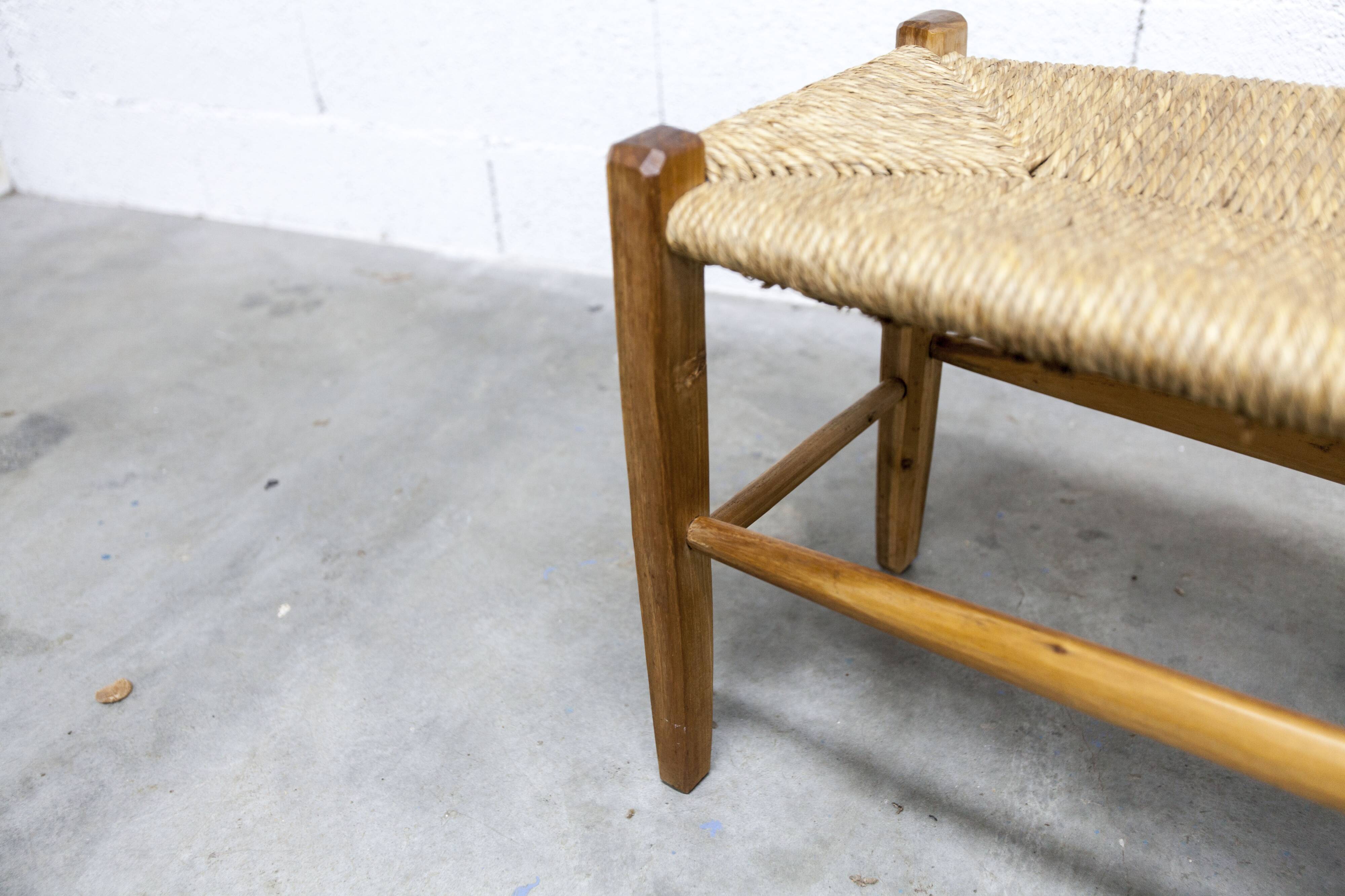 Rustic artisanal brutalist bench 1960 93cm