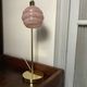 Vintage lamp with golden base and swiveling Clichy glass globe - 60s-70s