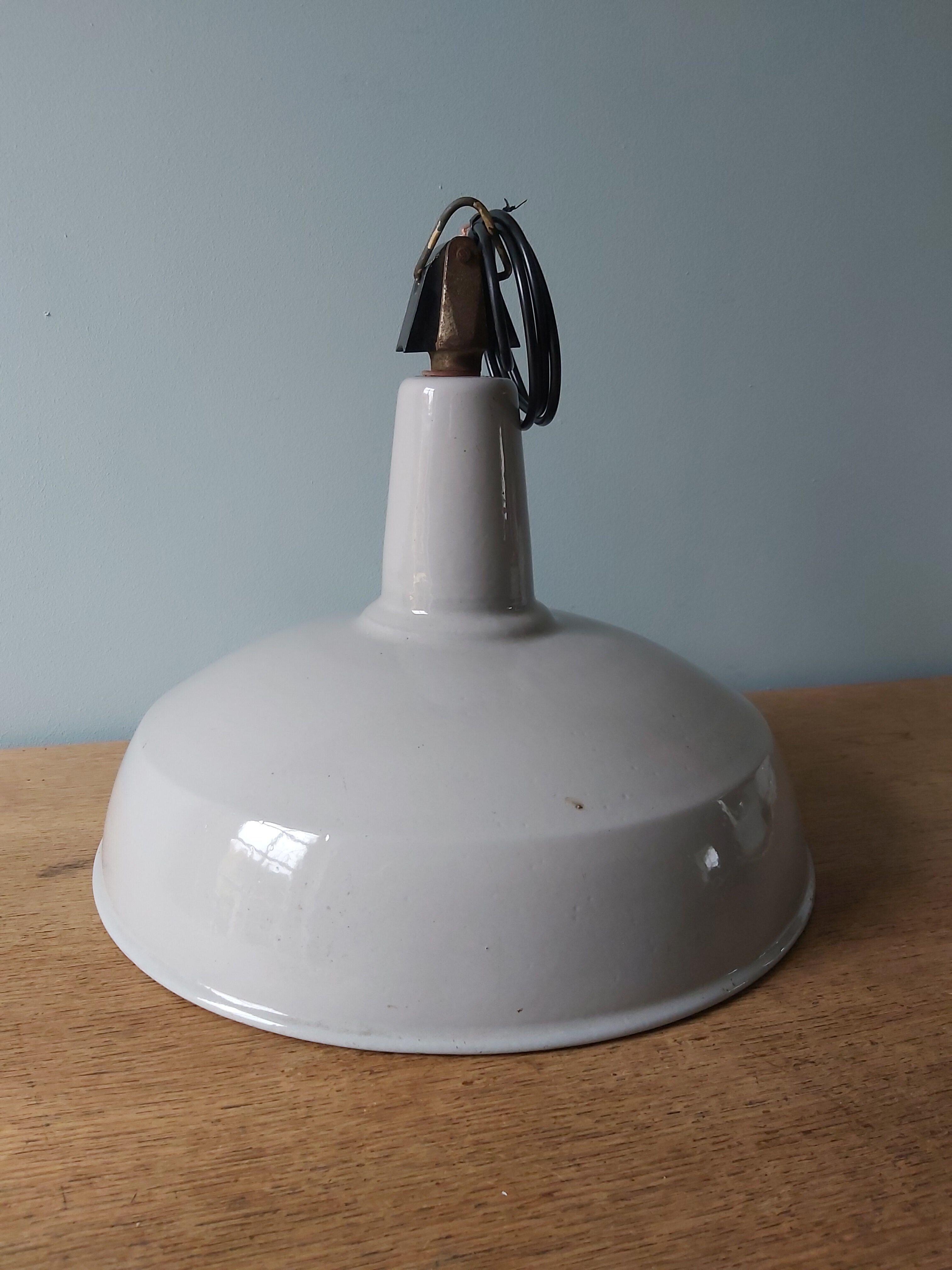 Industrial suspension in gray enamelled sheet, 60s