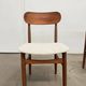 Set of 6 Scandinavian design chairs, ecru seats - price per piece