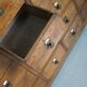 Large dutch oak apothecary cabinet / barber cabinet with enamel shields, 1900s