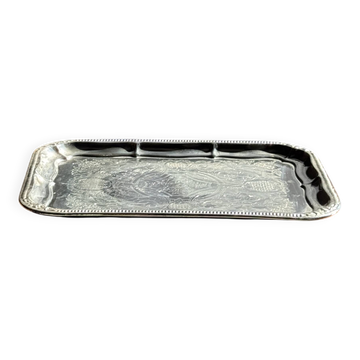 Large vintage silver-plated tray with a floral design in Art Nouveau style L4