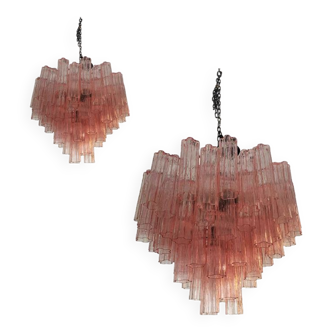 Murano Style Verre Spoutnik Lustre Rose et Brunito Cadre en métal, lot de 2 ou une paire de lustre