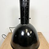 Industrial Black Enamel Factory Hanging Lamp, 1950s