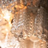 Vintage Austrolux Glass Chandelier: 1960s Mid-Century Modern Pendant Light