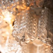 Vintage Austrolux Glass Chandelier: 1960s Mid-Century Modern Pendant Light