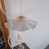 Vintage white opaline pendant lamp