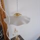 Vintage white opaline pendant lamp