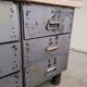 Antique workshop workbench, vintage, metal and wood