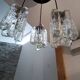 Granada ice glass waterfall pendant light by JT Kalmar 1970