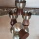 Polished stainless steel coquetiers - wooden feet