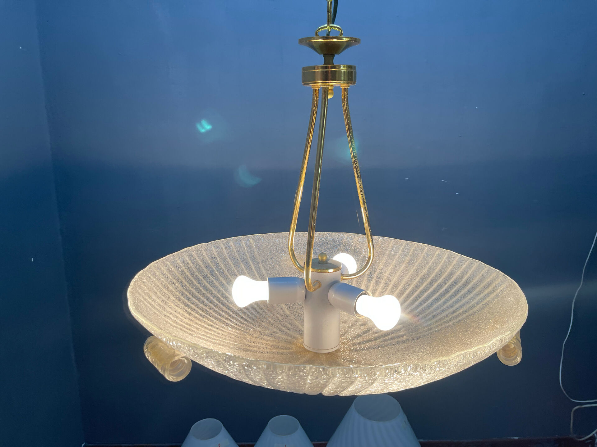 Large Murano Glass Pendant Light, Italy, 1970s