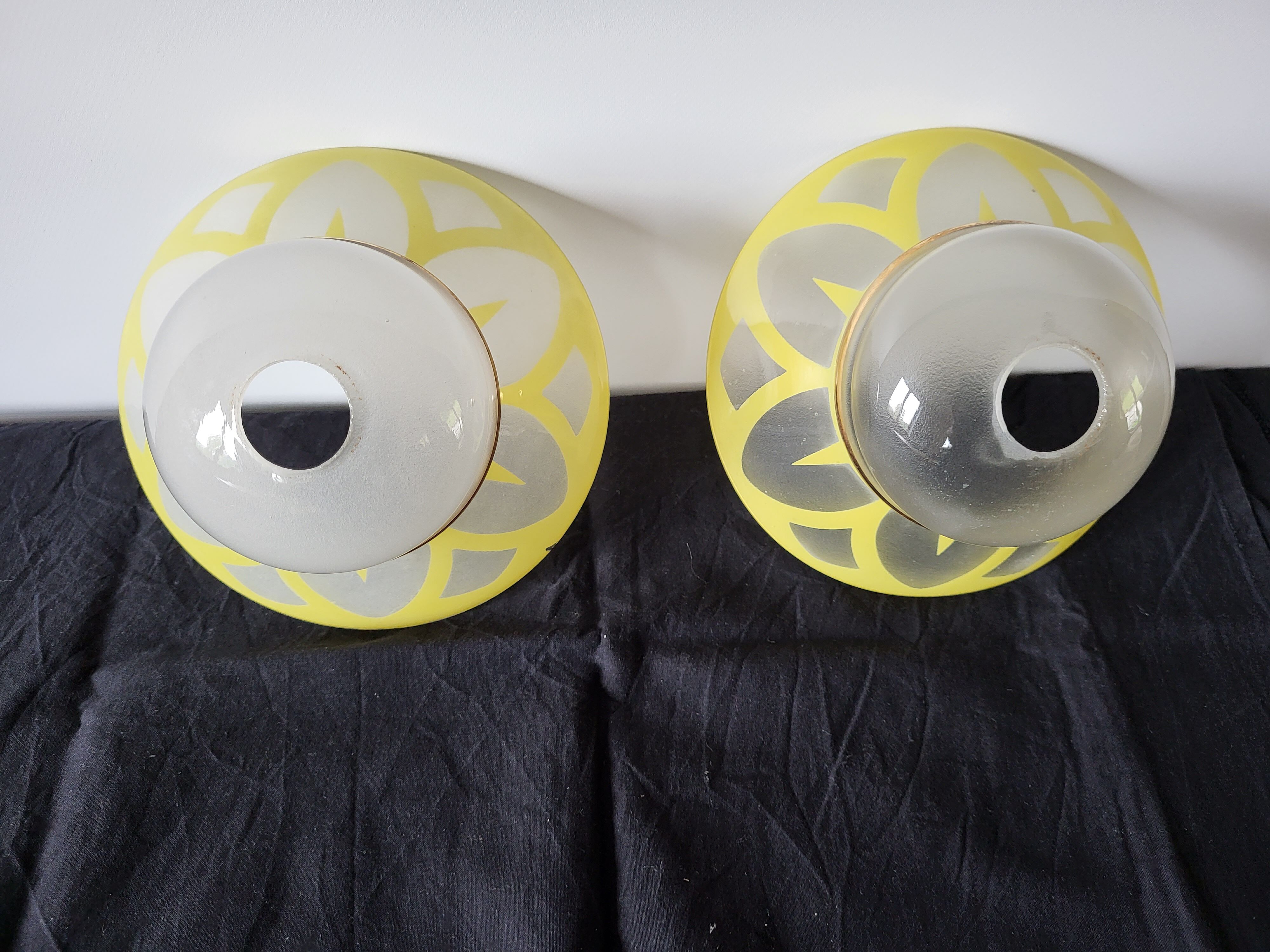 Pair of art deco day shades