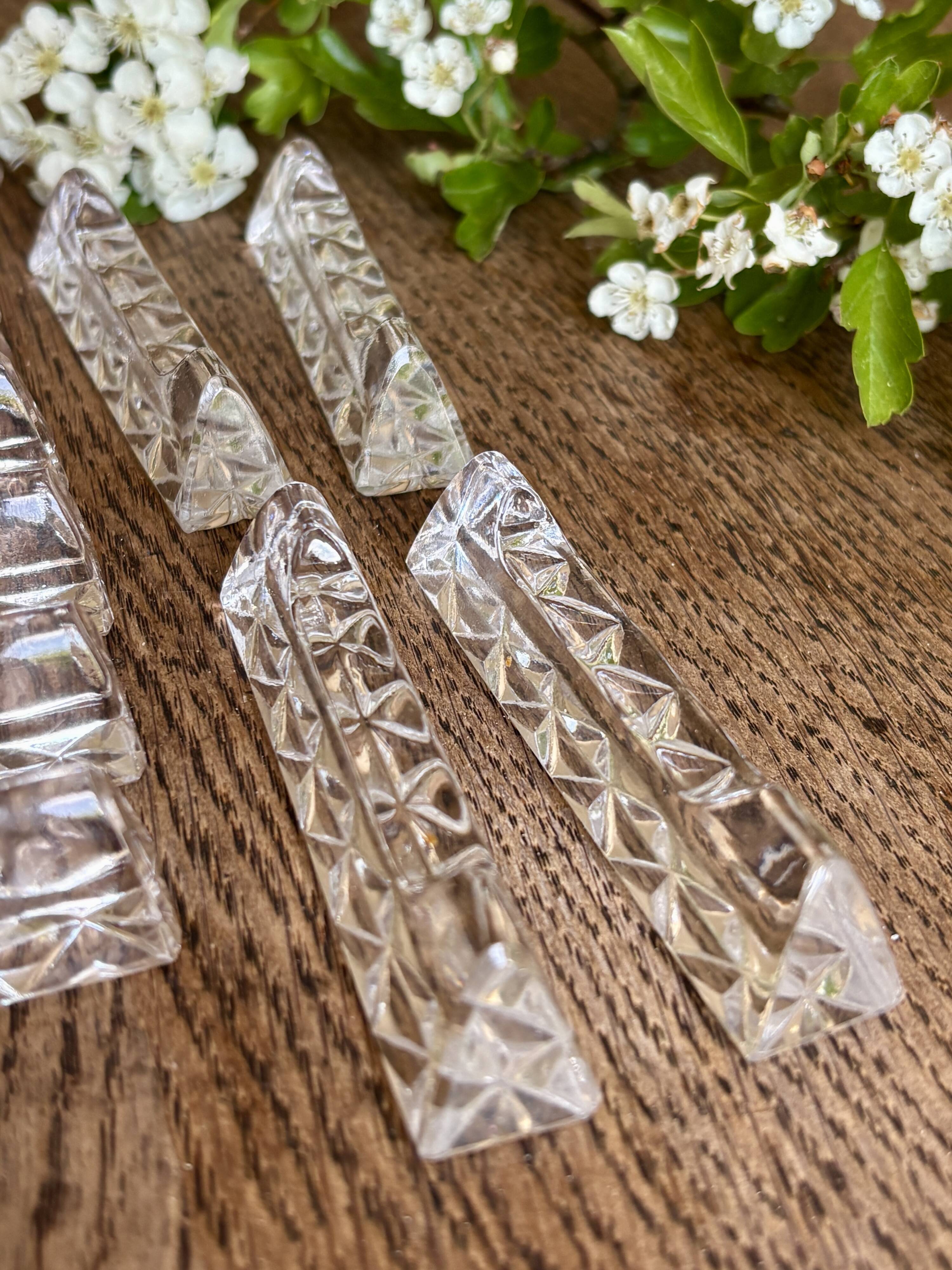 Set of 12 vintage glass knife rests