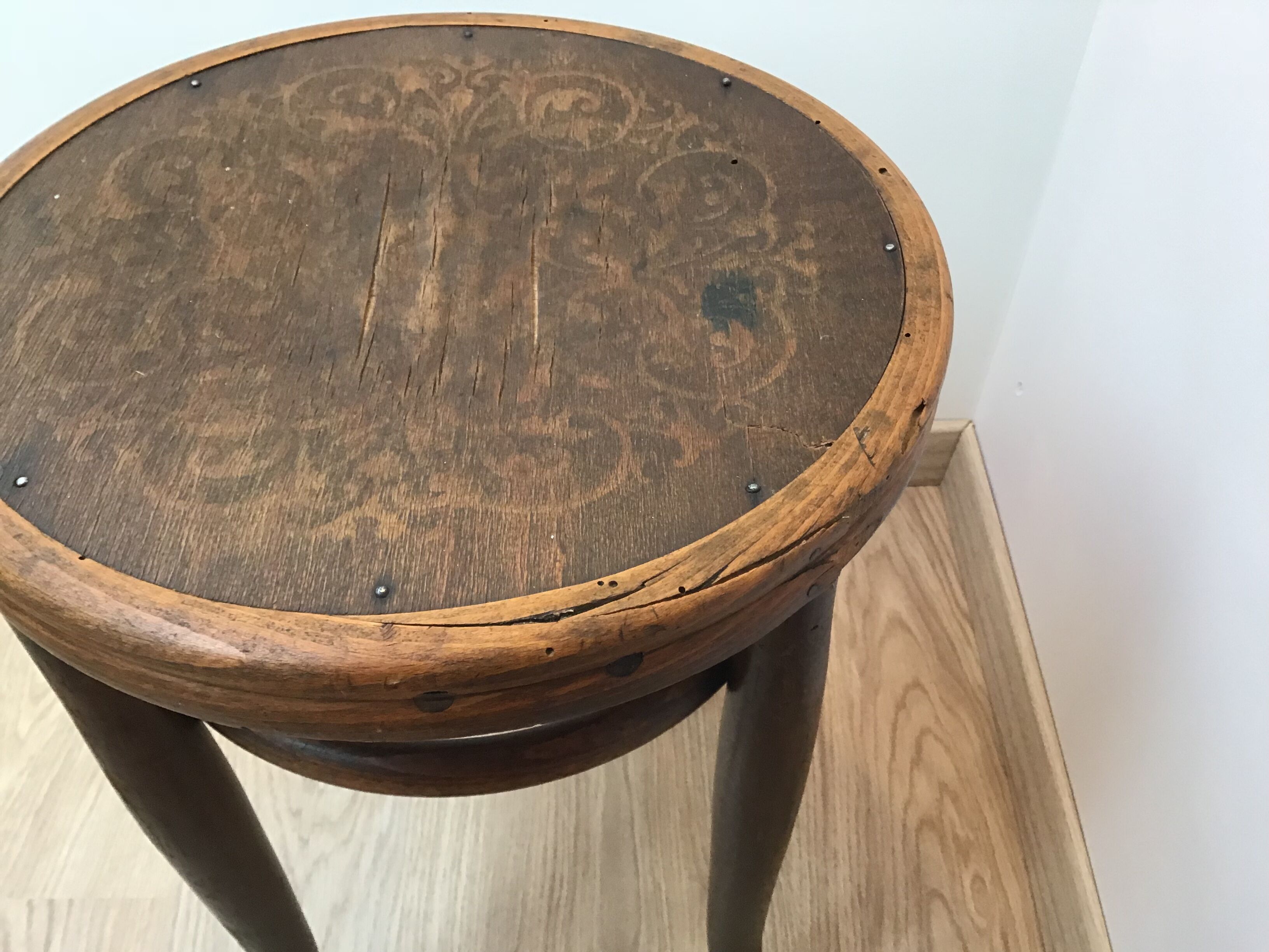 Small bar vintage Fischel beech stool