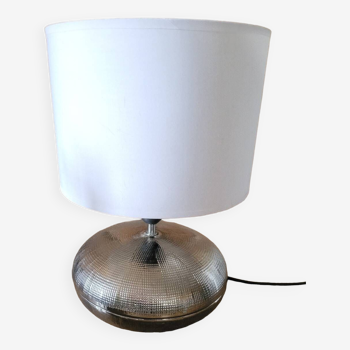 Sea urchin lamp in silver metal