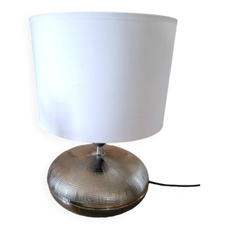 Sea urchin lamp in silver metal