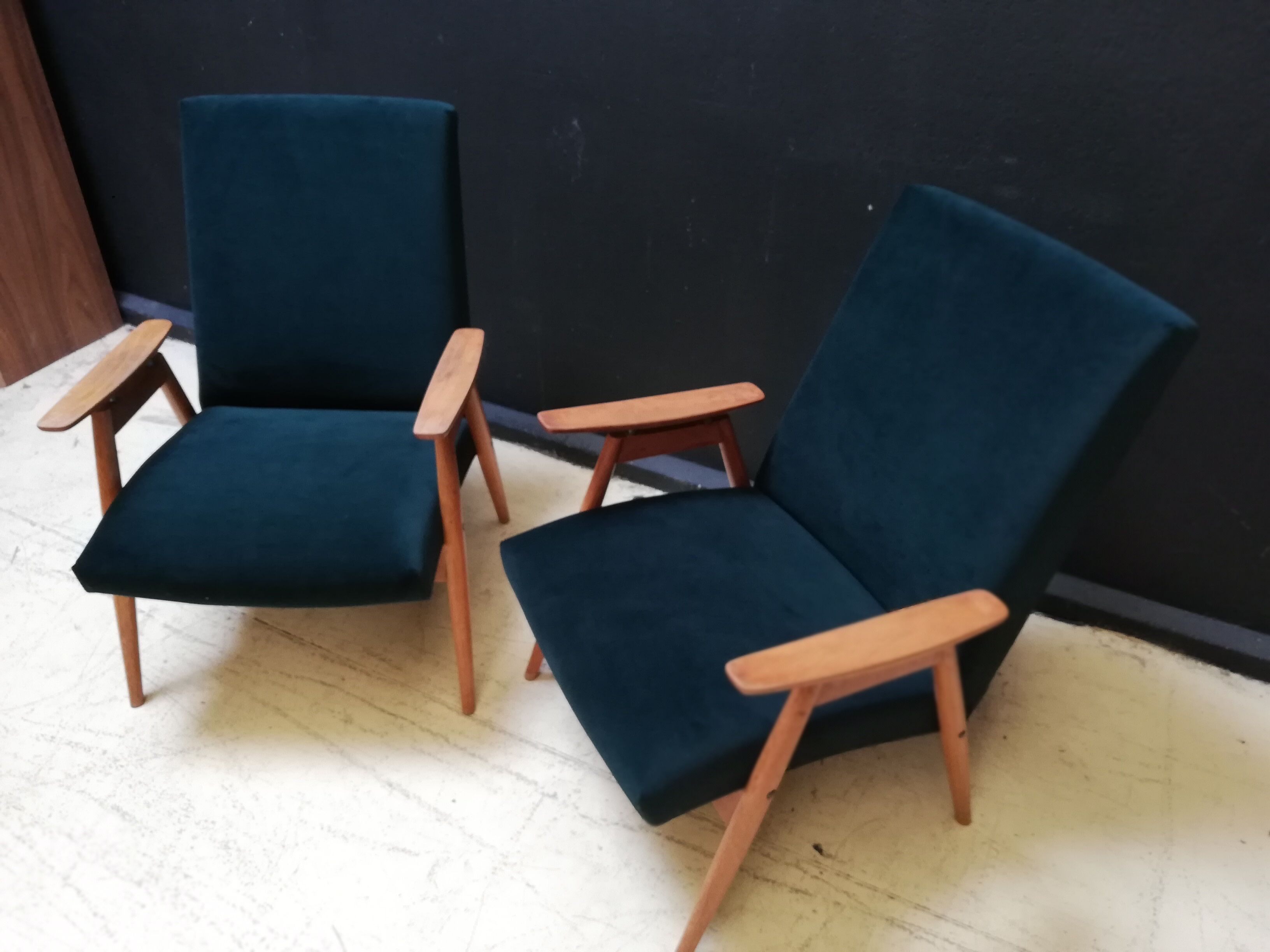 Pair of vintage Czech armchairs (Jiroutek), art deco style, 1960