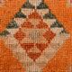 3x11 Burnt Orange Handknotted Hallway Rug, Turkish Vintage Runner Rug