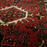 Tapis traditionnel vintage vintage persan coureur géométrique en laine tribale 60x210cm