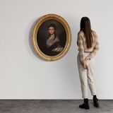Portrait painting of a lady signed Johann Grund and dated 1869