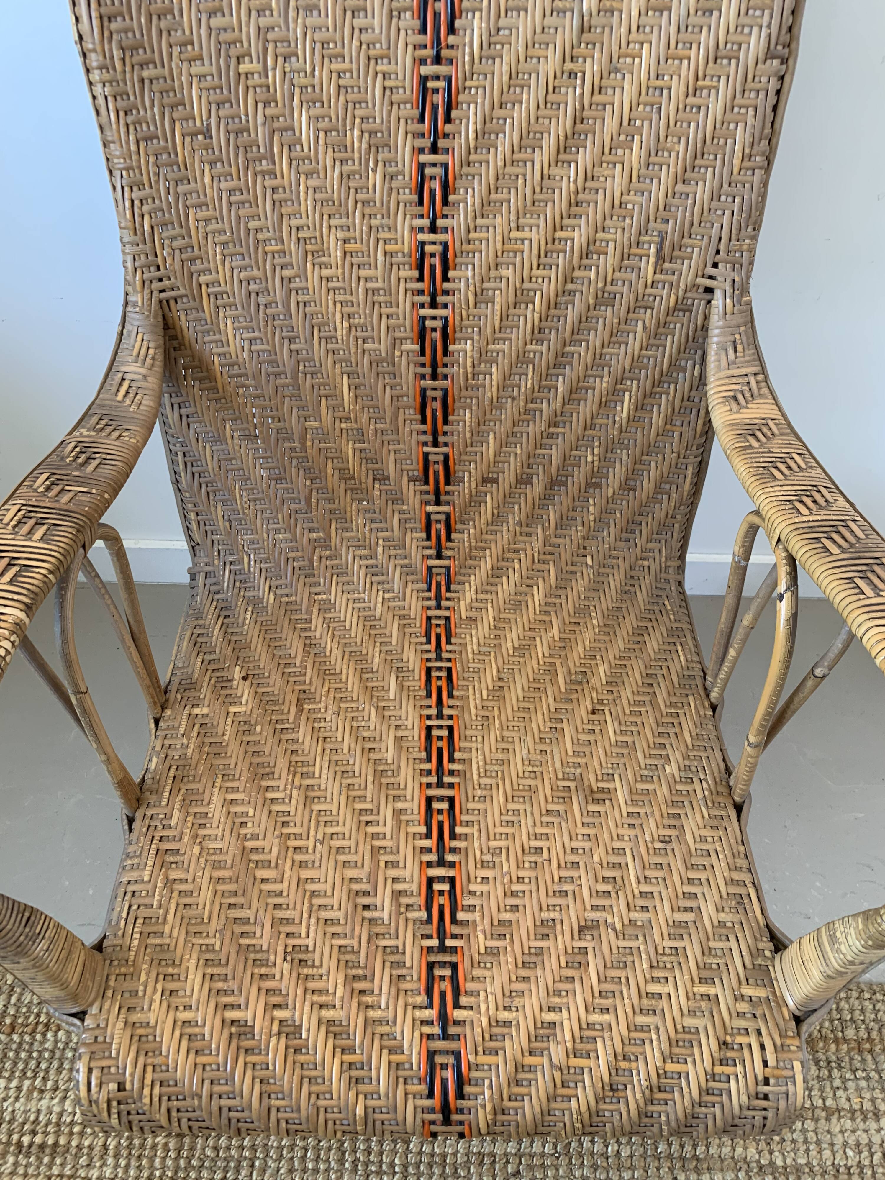 Old rattan armchair