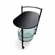 Black oval drinks trolley / bar cart / 1980s