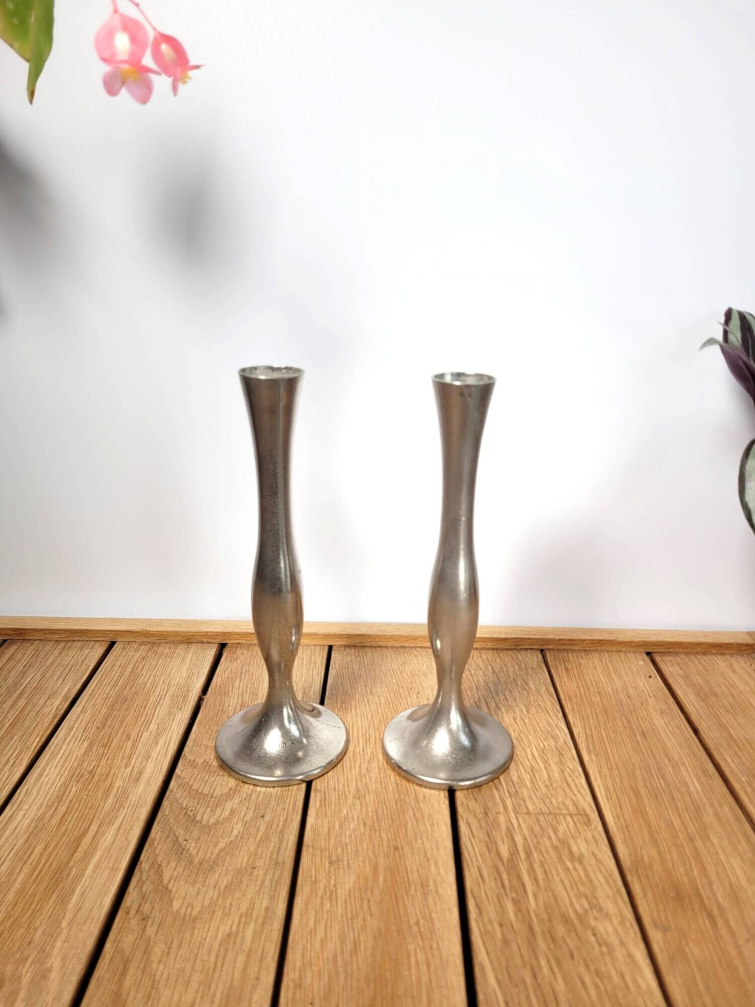 Pair of vintage Damart candlesticks or soliflores