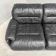 Black leather 3 seat sofa by Dreipunkt, 1970s