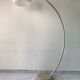 Floor lamp arc 1970 chrome and plastic marble
