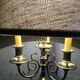 Antique copper candlesticks, mounted as lamps