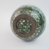 Grand vase en céramique terre-mêlée verte de Jean Gerbino Vallauris