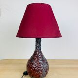Lampe céramique crispée rouge Vallauris