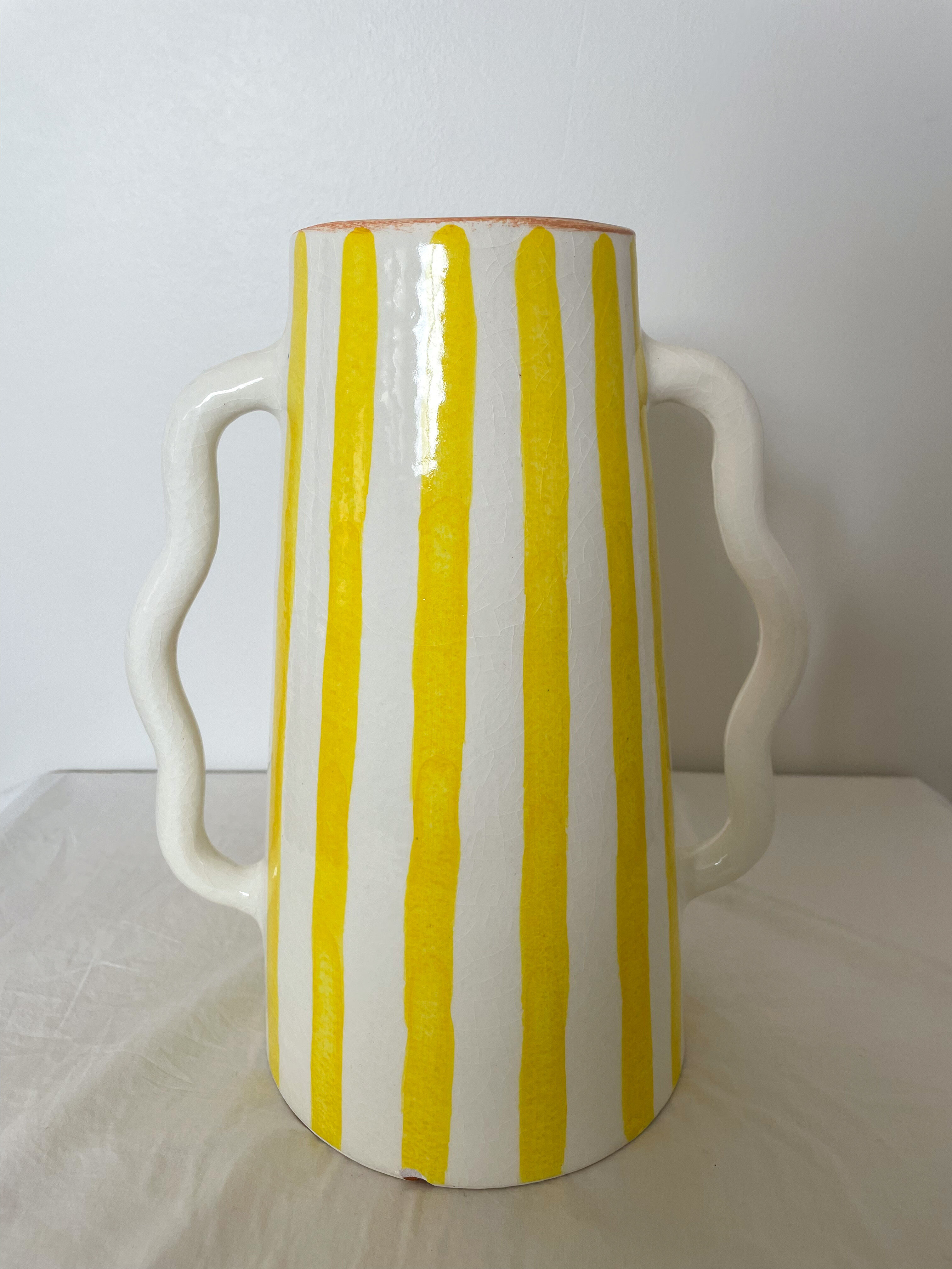 Handmade abstract wavy ceramic vase