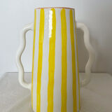 Handmade abstract wavy ceramic vase