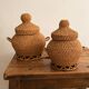 Set of vintage baskets in handmade wicker • Decorative pieces