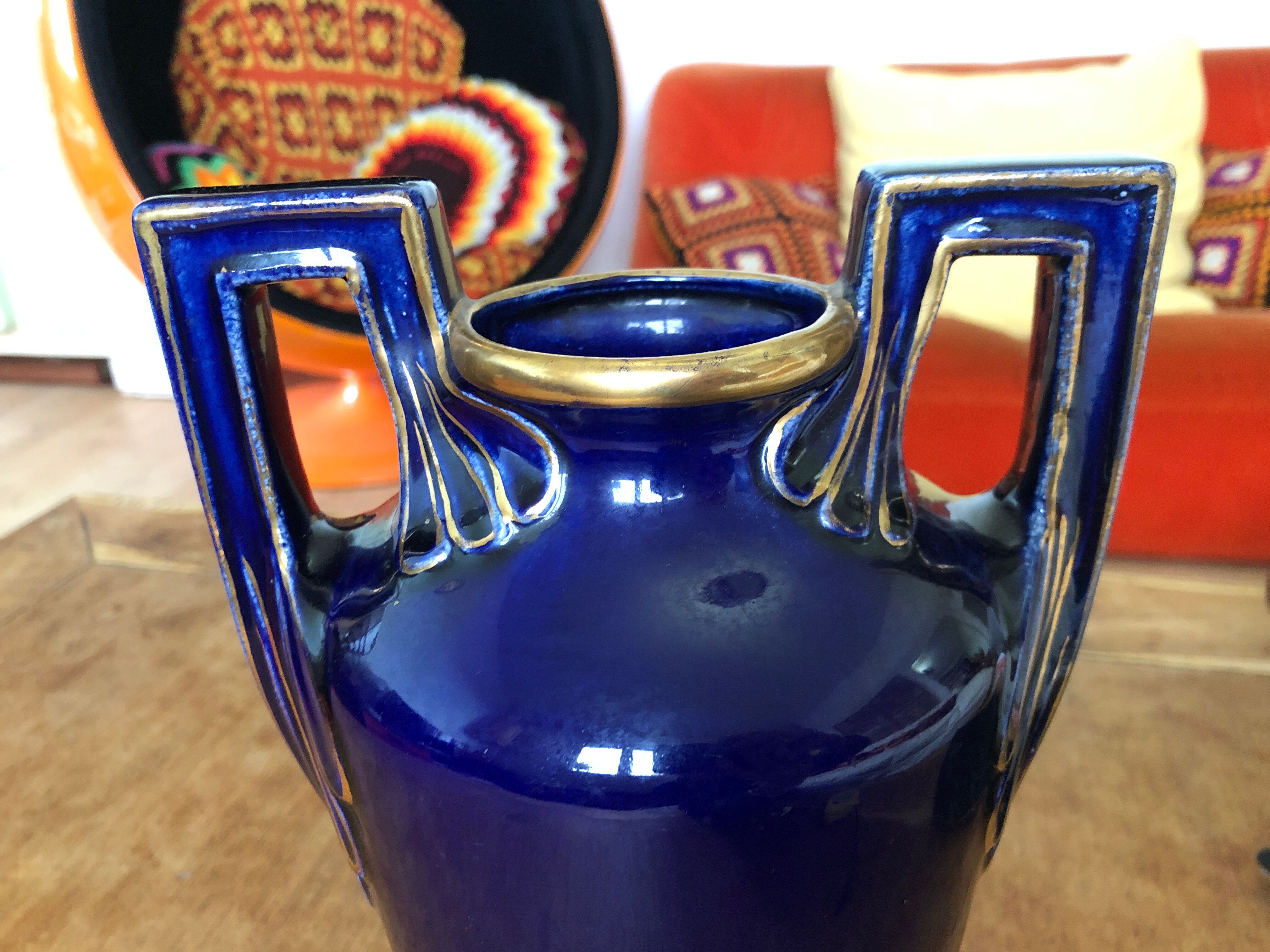 Art deco vase faience of vierzon louis gueule