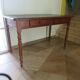 Minister's desk in Louis Philippe style – 2 drawers – cherry wood – green writing pad