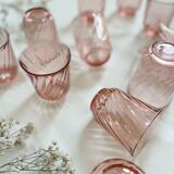 5 verres à eau rosaline