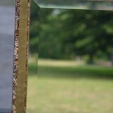 Grand miroir bisauté  kaki en nacre  années 70/80