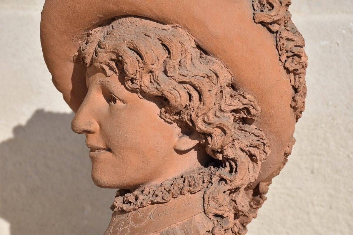 Victor Vermare, Woman Wearing a Feathered Hat (1883)