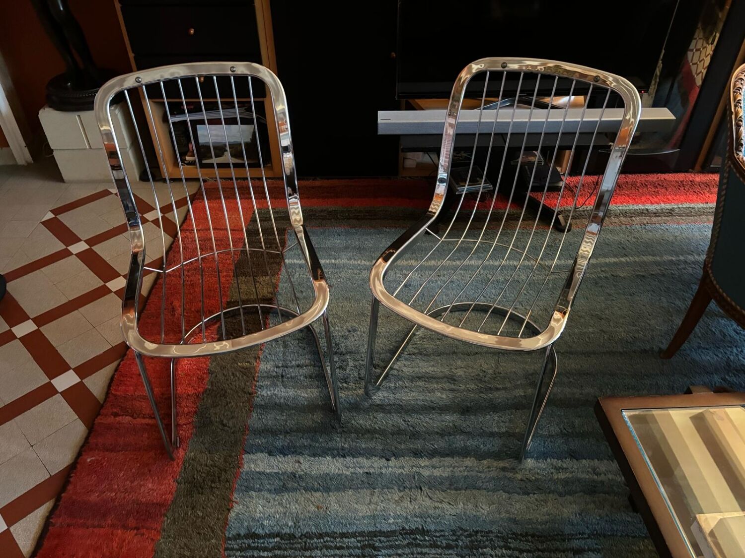 2 chaises Willy Rizzo pour Cidue