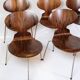 Lot de 6 chaises Ant modèle 3101 fabriquées en palissandre par Arne Jacobsen pour Fritz Hansen des années 1950