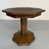 Ancienne table en bois de bistrot années 40/50 vintage finition laiton