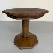Ancienne table en bois de bistrot années 40/50 vintage finition laiton