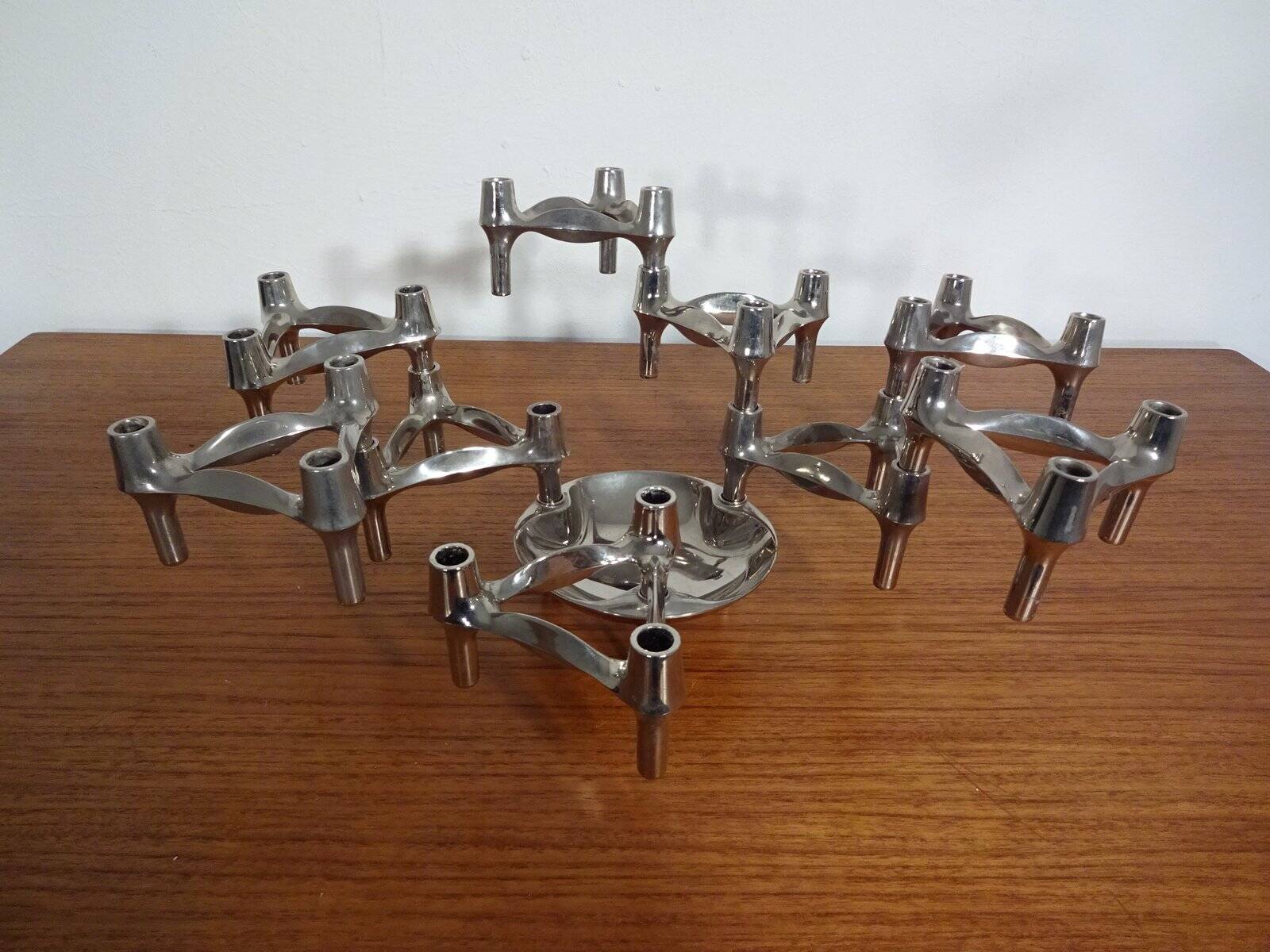 Candleholders by Ceasar Stoffi & Fritz Nagel for BMF, 1960s, Set of 10