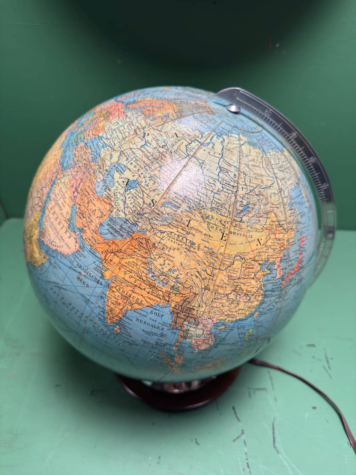 Vintage 1960s German Columbus Duo Glass Globe Lamp