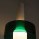 Vintage suspension in 2 elements, white opaline and transparent glass.
