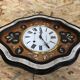 Clock pendulum ox eye wood decoration mother-of-pearl dial enamelled vintage