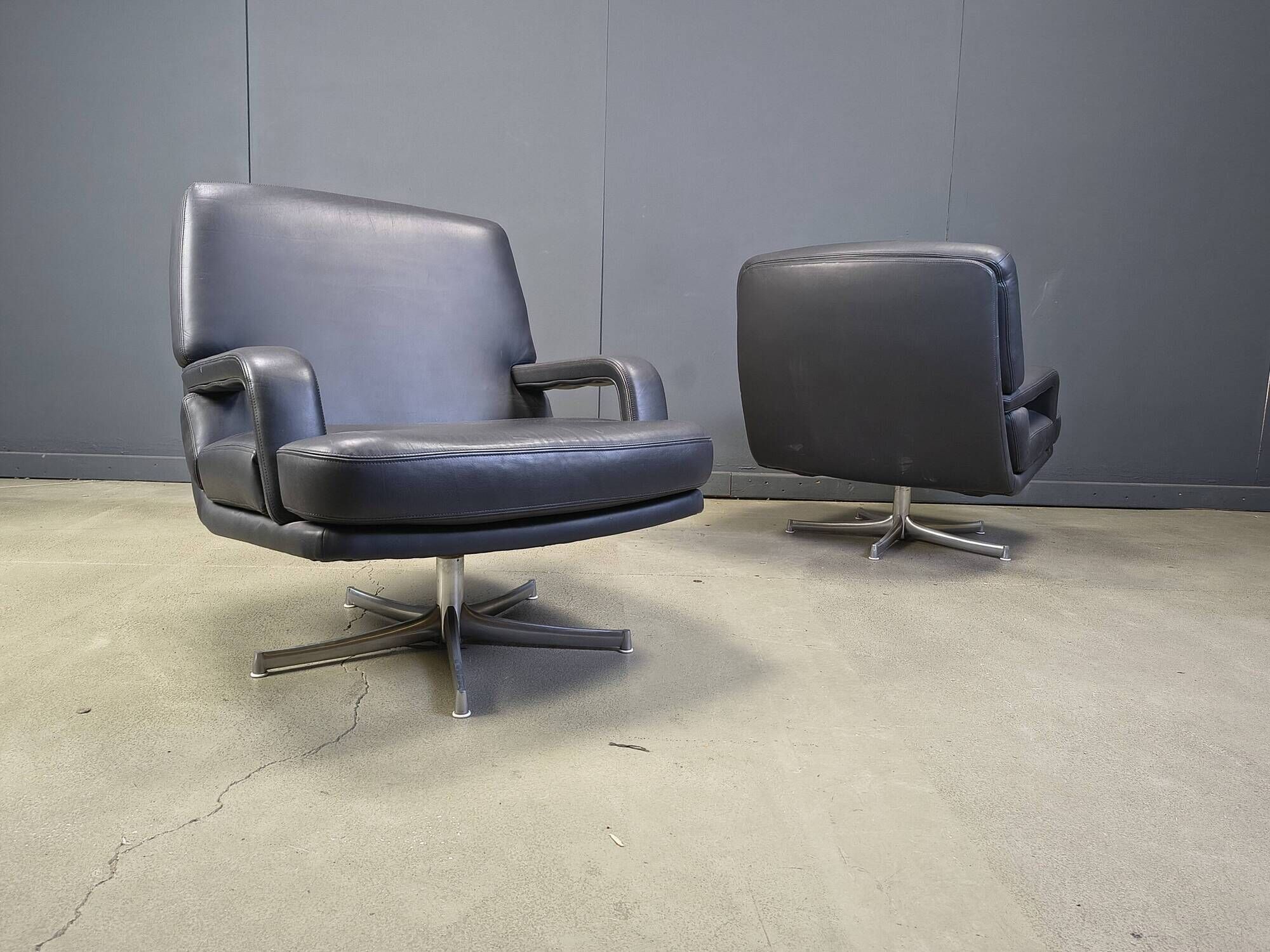 Set of 4 swivel chairs by Bernd Munzebrock for Walter Knoll, 1970s